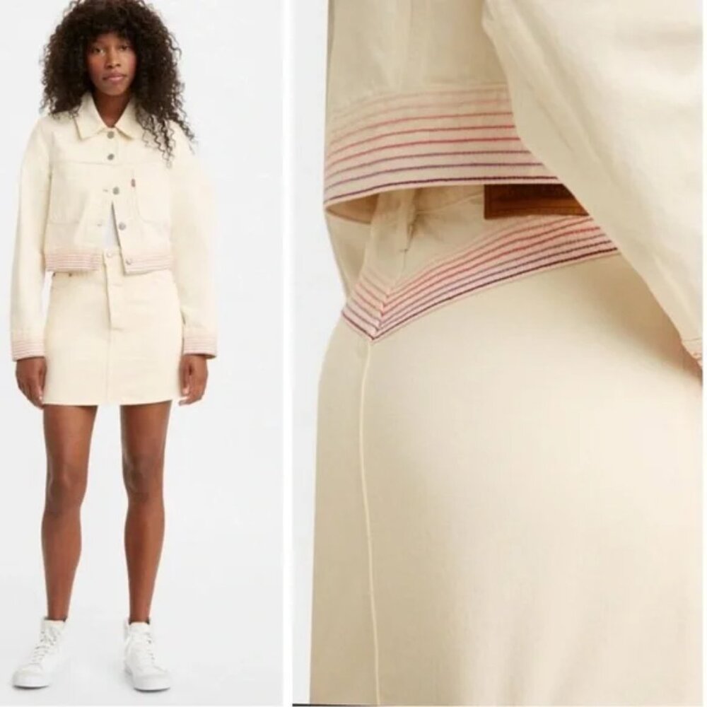 LEVI'S Ribcage Rainbow Denim Mini Skirt 27